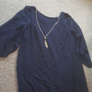 navy straight dress